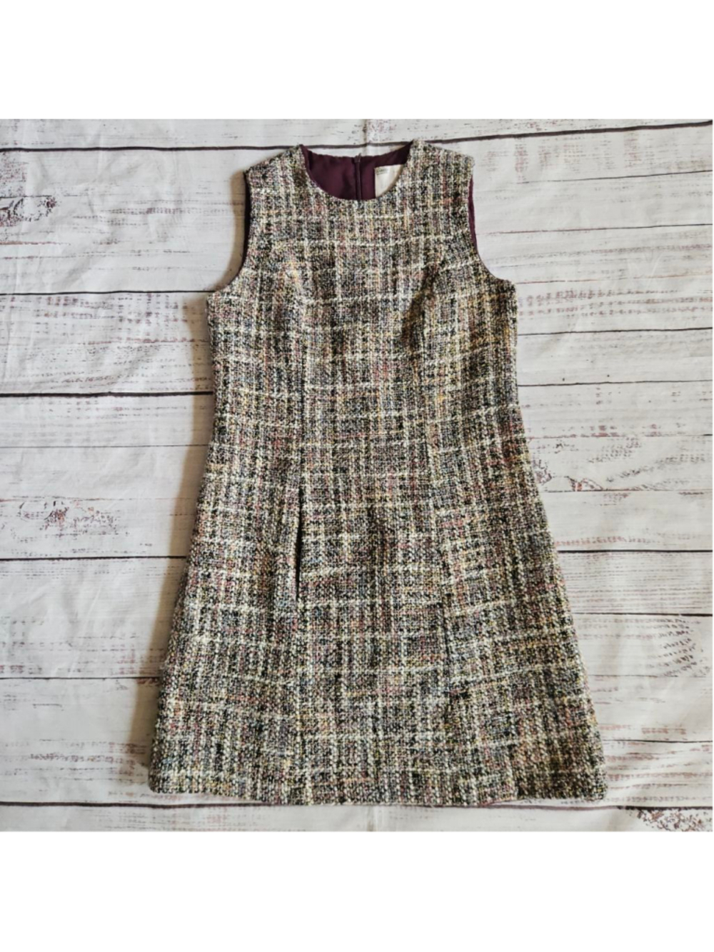Gal Meets Glam Ramona Sleeveless Tweed Dress Wool Blend Classy Feminine US 2